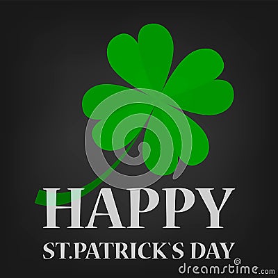 Happy st Patrick day. Green clover leaf Stock Photo