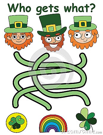 Happy St Patrick Day maze game for preschool children vector illustration Vector Illustration