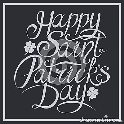 Happy st Patricks day Poster of Irish holiday with lettering vector Illustration Vector Illustration