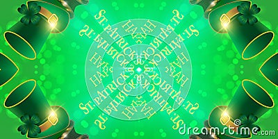 Happy St. Patrick`s day. Abstract futuristic decoration background with hats Stock Photo