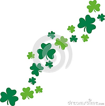 Happy St. Patrick`s Day card background clovers Vector Illustration