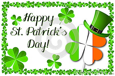 Happy St. Patrick`s Day - card, illustration Stock Photo