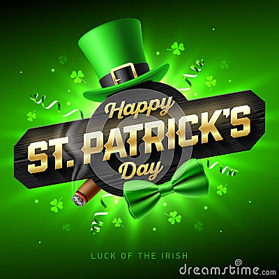 Happy St. Patrick`s Day greeting card Vector Illustration