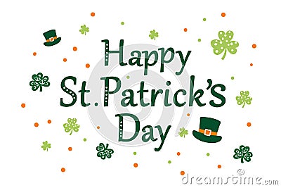 Happy St Patrick`s day message Vector Illustration