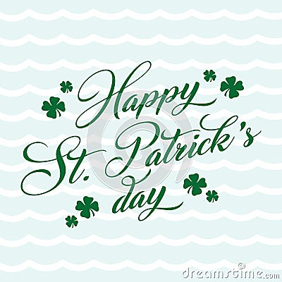 Happy St. Patrick`s Day Typhography With Background Stock Photo