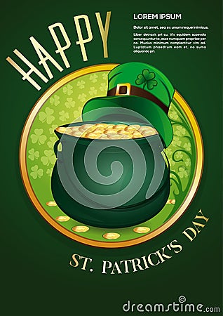 Happy St. Patricks Day. Invitation poster Vector Illustration