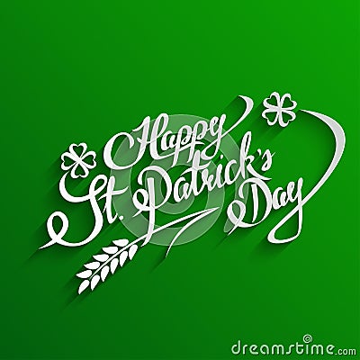 Happy St. Patricks Day lettering Greeting Card Vector Illustration