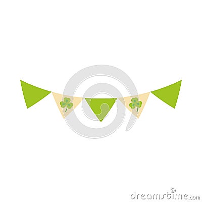 happy st patricks day pennants luck clover decoration icon Vector Illustration
