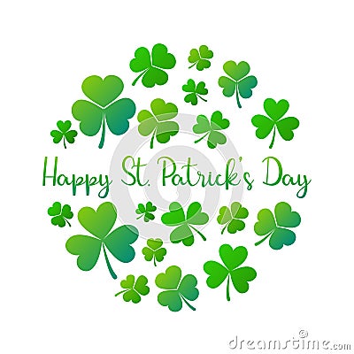 Happy St. Patricks Day vector round Ireland illustration Vector Illustration