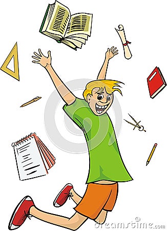 Happy student Vector Illustration