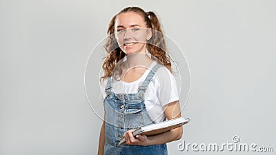 Happy student portrait exam success smart girl Stock Photo