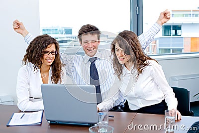 Happy successful business team Stock Photo