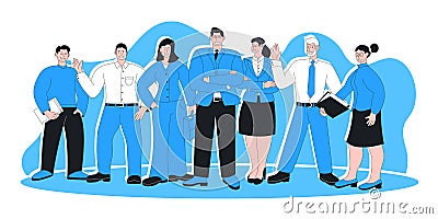 Happy successful business team colleague together Vector Illustration