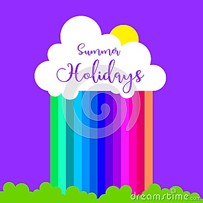 Happy summer days. summer holiday. Vector elements for greeting card, invitation, poster, T-shirt design. cloud, rain Vector Illustration