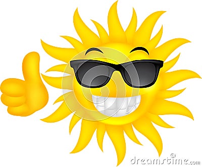 Happy summer sun with glasses Vector Illustration