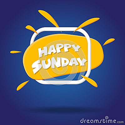 Happy sunday greeting poster illustration Vector Illustration