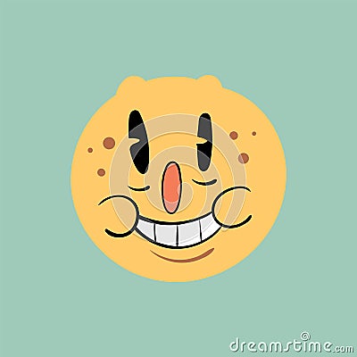 Happy sunny face. Vintage toons: funny character, vector illustration trendy classic Vector Illustration