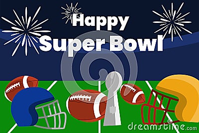 Happy super bowl poster Vector Illustration