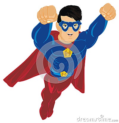 Superman in mask Stock Photo