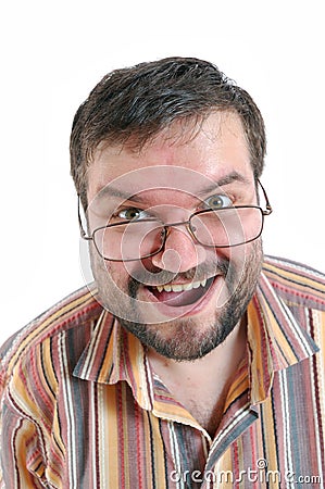 Happy surprised man Stock Photo