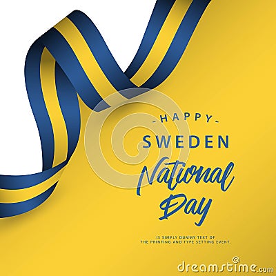 Happy Sweden National Day Vector Design Illustration Stock Photo