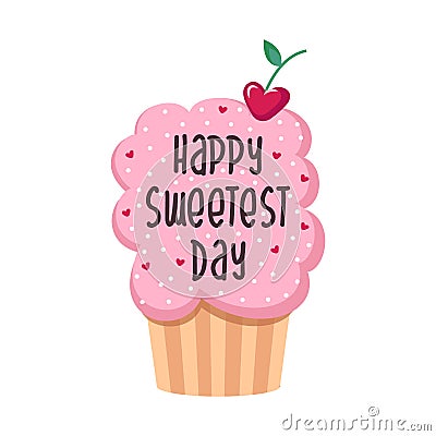 Happy Sweetest day greeting card, poster design Vector Illustration