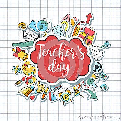 Happy Teacher`s day Vector Illustration