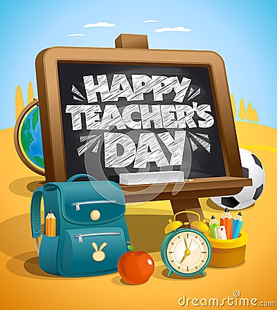 Happy teacher`s day vector Vector Illustration