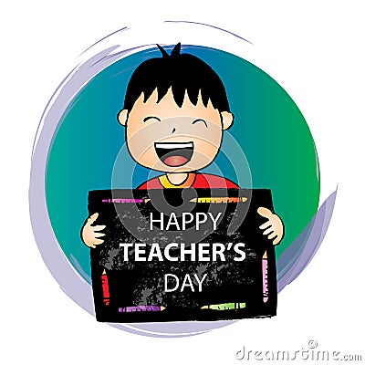 Happy teachers day card Vector Illustration