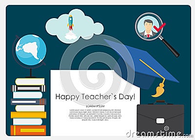 Happy teachers day concept background Vector Illustration Vector Illustration