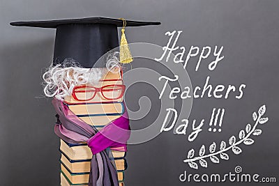 Happy teachers day funny education concept Stock Photo