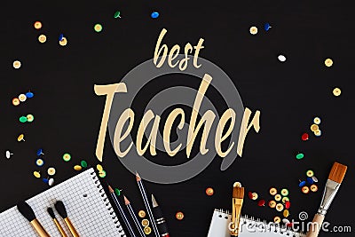 Happy Teachers& x27; Day greeting card Stock Photo