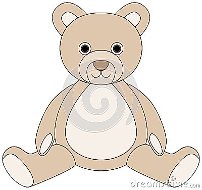 Happy Teddy Bear Vector Illustration