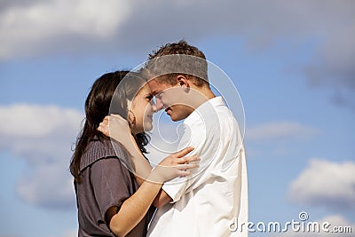 Happy teenage couple Stock Photo