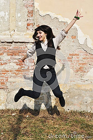 Happy teenager in spring sunny day Stock Photo