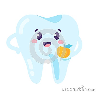 Happy teeth character Vector Illustration