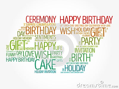 Happy 47th birthday word cloud, holiday concept background Stock Photo