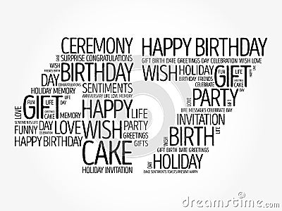 Happy 47th birthday word cloud, holiday concept background Stock Photo