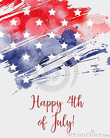 Happy 4th of July! Abstract USA flag background. Vector Illustration