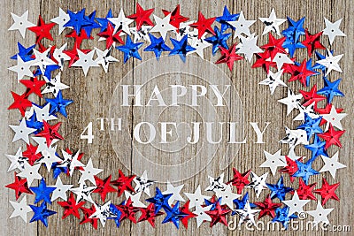 Happy 4th of July message Stock Photo