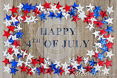 Happy 4th of July message Stock Photo