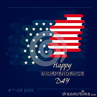 Happy 4th of July, USA Independence Day. Vector abstract background. Design concept for greeting card, banner, Vector Illustration