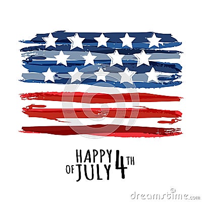 Happy 4th of July, USA Independence Day. Vector abstract grunge Vector Illustration