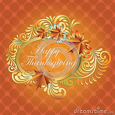 Happy Thanksgiving background with maple leaf Vector Illustration