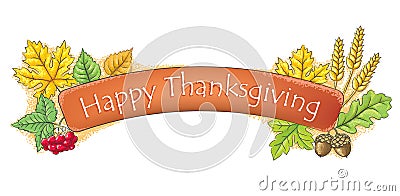 Happy Thanksgiving banner Vector Illustration