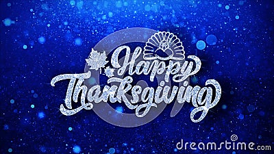 Happy ThanksGiving Blue Text Wishes Particles Greetings, Invitation ...