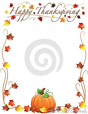 Happy Thanksgiving Border Vector Illustration