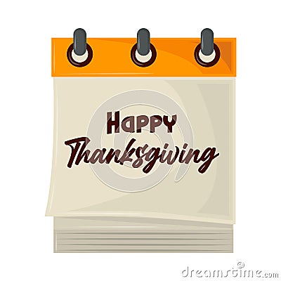 happy thanksgiving calendar Vector Illustration