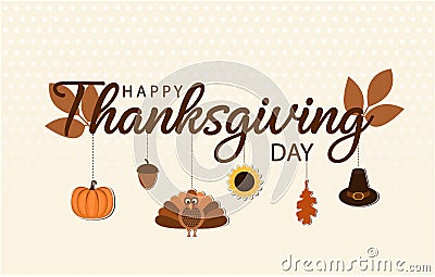 Happy Thanksgiving card or background. Vector Illustration