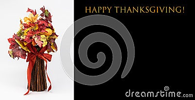 Happy Thanksgiving card with a bouquet Stock Photo